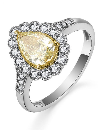 MULTI TONE PEAR DIAMOND ENGAGEMENT RING (TR5172)