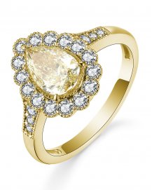 MULTI TONE PEAR DIAMOND ENGAGEMENT RING (TR5172)