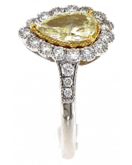 MULTI TONE PEAR DIAMOND ENGAGEMENT RING (TR5172)