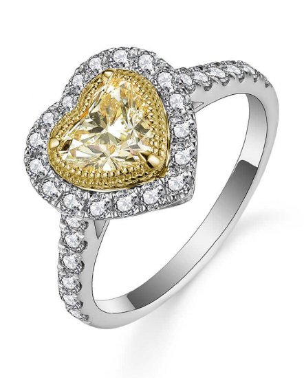 MULTI TONE HEART SHAPE DIAMOND ENGAGEMENT RING (TR5173)