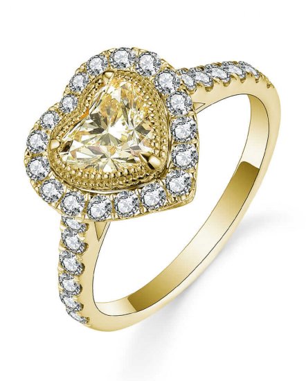 MULTI TONE HEART SHAPE DIAMOND ENGAGEMENT RING (TR5173)