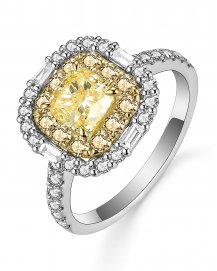 MULTI TONE CUSHION DIAMOND ENGAGEMENT RING (TR5175)