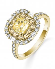MULTI TONE CUSHION DIAMOND ENGAGEMENT RING (TR5175)