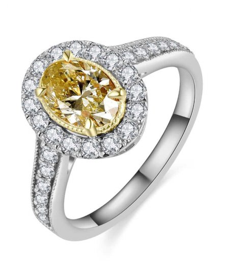 MULTI TONE OVAL DIAMOND ENGAGEMENT RING (TR5178)