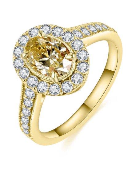 MULTI TONE OVAL DIAMOND ENGAGEMENT RING (TR5178)