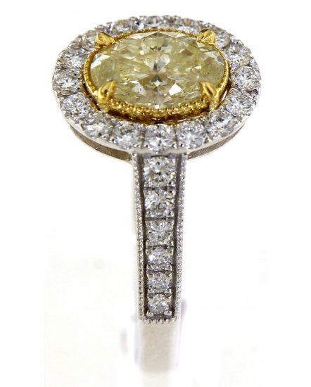 MULTI TONE OVAL DIAMOND ENGAGEMENT RING (TR5178)