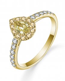 MULTI TONE PEAR DIAMOND ENGAGEMENT RING (TR5179)