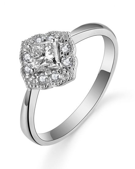 PRINCESS CUT DIAMOND ENGAGEMENT RING (TR5181)