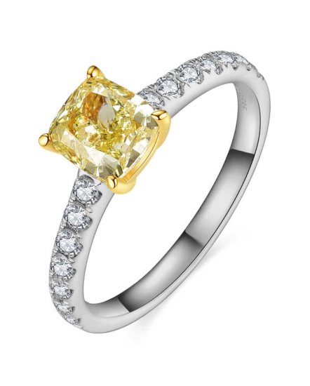 MULTI TONE CUSHION DIAMOND ENGAGEMENT RING (TR5182)