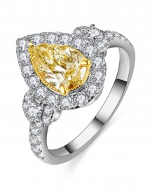 MULTI TONE PEAR DIAMOND ENGAGEMENT RING (TR5184)