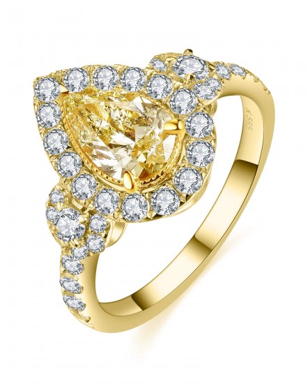 MULTI TONE PEAR DIAMOND ENGAGEMENT RING (TR5184)