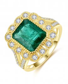 EMERALD CUT DIAMOND RING (TR5186)