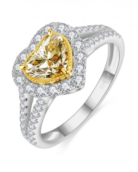 MULTI TONE HEART SHAPE DIAMOND ENGAGEMENT RING (TR5189)
