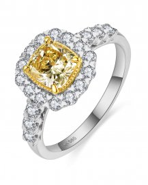 MULTI TONE CUSHION DIAMOND ENGAGEMENT RING (TR5190)