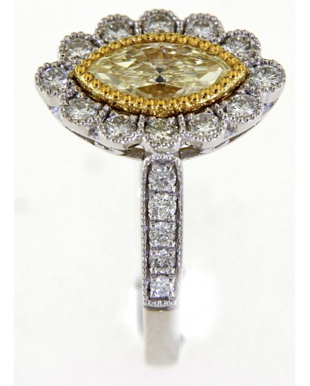 MULTI TONE MARQUISE DIAMOND ENGAGEMENT RING (TR5192)