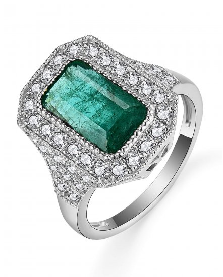 EMERALD CUT DIAMOND RING (TR5195)