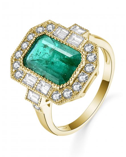 EMERALD CUT DIAMOND RING (TR5196)