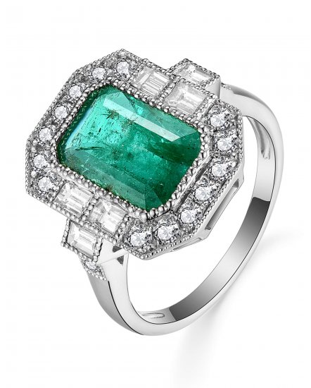 EMERALD CUT DIAMOND RING (TR5196)