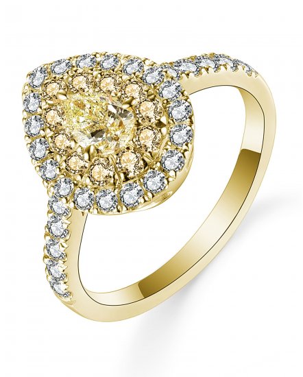 MULTI TONE PEAR DIAMOND ENGAGEMENT RING (TR5197)
