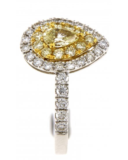 MULTI TONE PEAR DIAMOND ENGAGEMENT RING (TR5197)