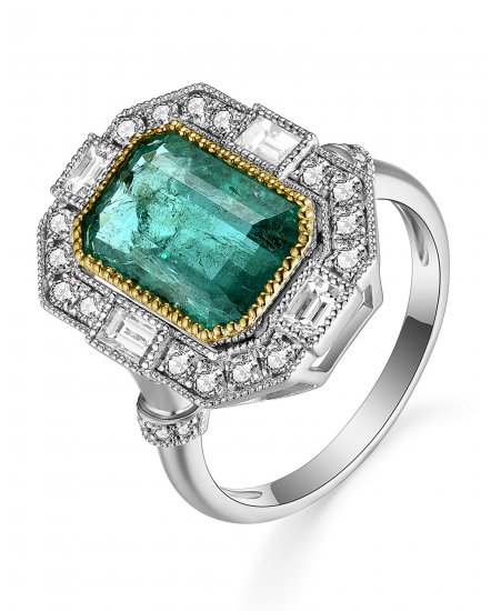 EMERALD CUT DIAMOND RING (TR5215)