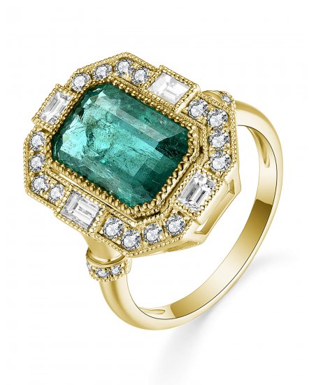 EMERALD CUT DIAMOND RING (TR5215)