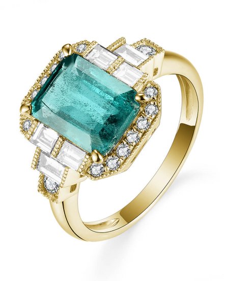 EMERALD CUT DIAMOND RING (TR5222)