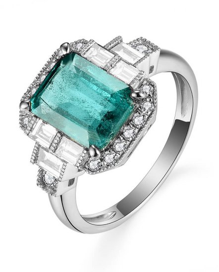 EMERALD CUT DIAMOND RING (TR5222)