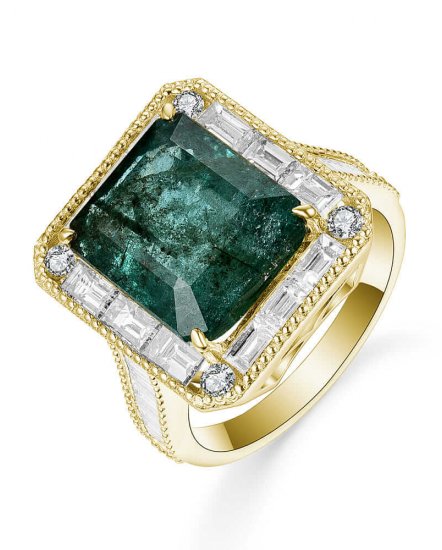 EMERALD CUT DIAMOND RING (TR5225)