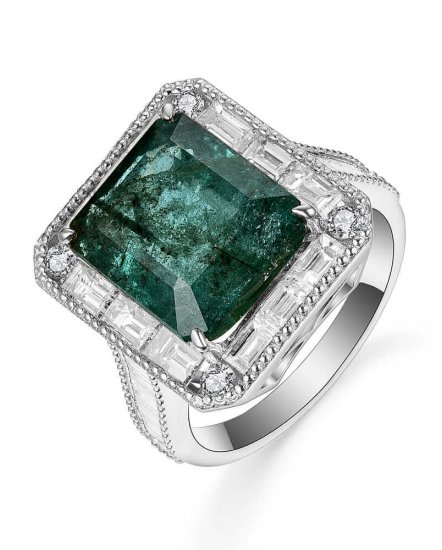 EMERALD CUT DIAMOND RING (TR5225)