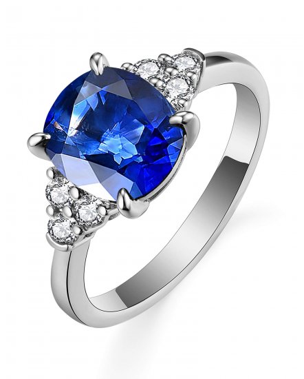 CUSHION SAPPHIRE DIAMOND RING (TR5228)