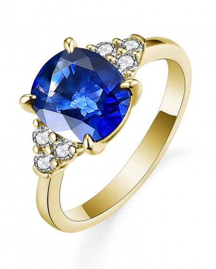 CUSHION SAPPHIRE DIAMOND RING (TR5228)