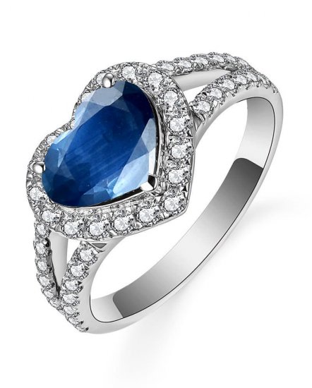 HEART SAPPHIRE DIAMOND RING (TR5229)