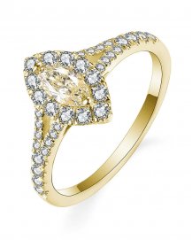 MULTI TONE MARQUISE DIAMOND ENGAGEMENT RING (TR5233)