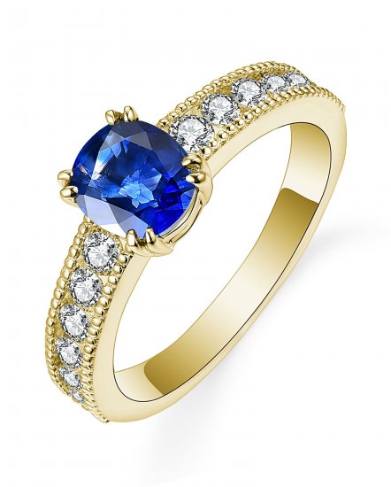 OVAL SAPPHIRE DIAMOND RING (TR5240)