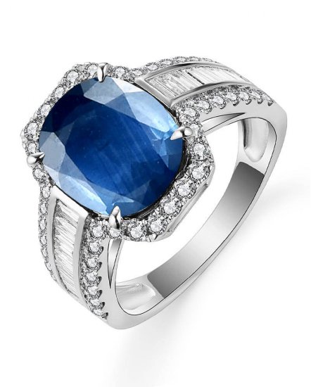 OVAL SAPPHIRE DIAMOND RING (TR5241)