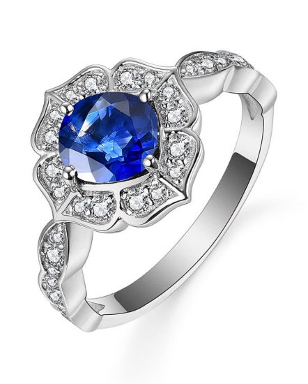 CUSHION SAPPHIRE DIAMOND RING (TR5245)