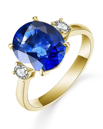 OVAL SAPPHIRE DIAMOND RING (TR5246)