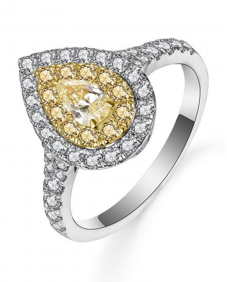 MULTI TONE PEAR DIAMOND ENGAGEMENT RING (TR5253)