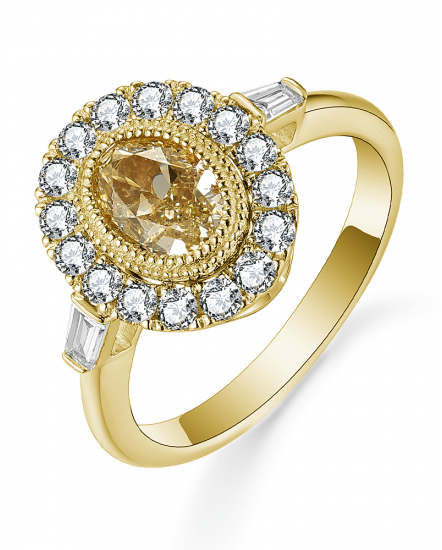 MULTI TONE OVAL DIAMOND ENGAGEMENT RING (TR5256)