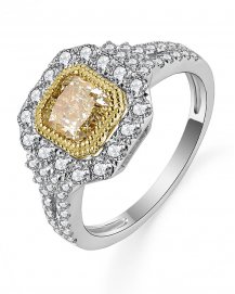 MULTI TONE RADIANT DIAMOND ENGAGEMENT RING (TR5259)