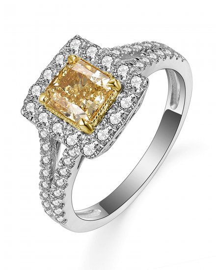 MULTI TONE RADIANT DIAMOND ENGAGEMENT RING (TR5260)
