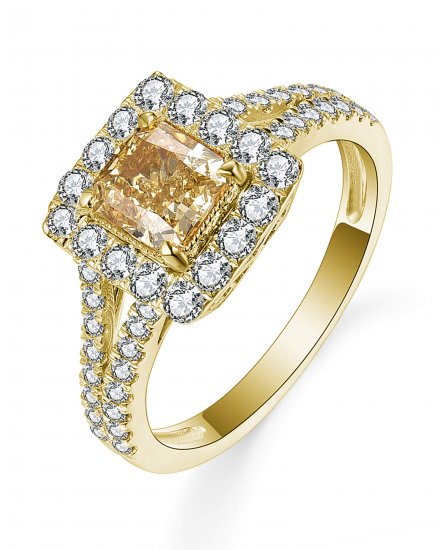 MULTI TONE RADIANT DIAMOND ENGAGEMENT RING (TR5260)