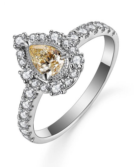 MULTI TONE PEAR DIAMOND ENGAGEMENT RING (TR5263)