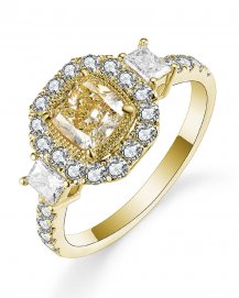 MULTI TONE CUSHION DIAMOND ENGAGEMENT RING (TR5271)