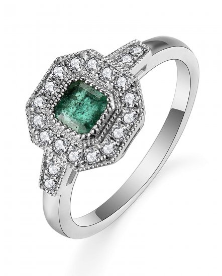 EMERALD CUT DIAMOND RING (TR5275)