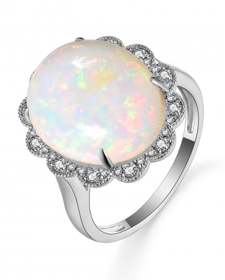 OVAL OPAL DIAMOND RING (TR5277)