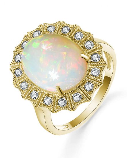 OVAL OPAL DIAMOND RING (TR5278)