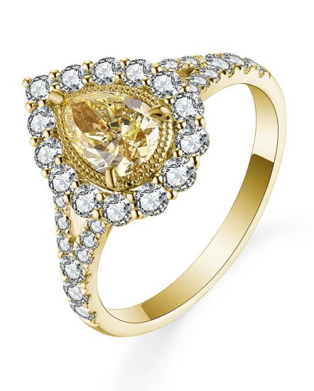 MULTI TONE PEAR DIAMOND ENGAGEMENT RING (TR5281)