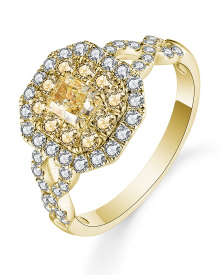 MULTI TONE RADIANT DIAMOND ENGAGEMENT RING (TR5291)